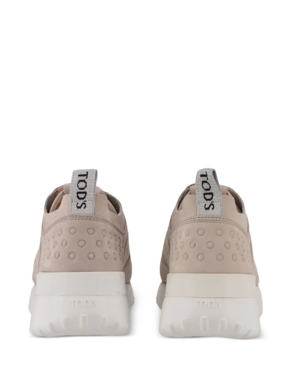 Tod's perforated-details lace-up panelled sneakers Grijs