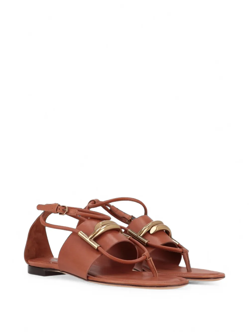 Tod's T Timeless leather sandals Bruin