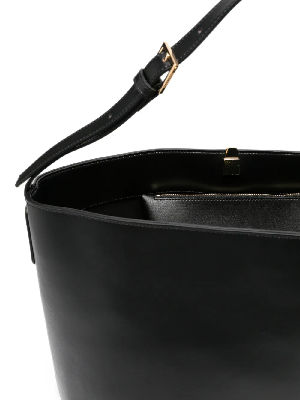 Themoirè Zoe minimalistische schoudertas Zwart