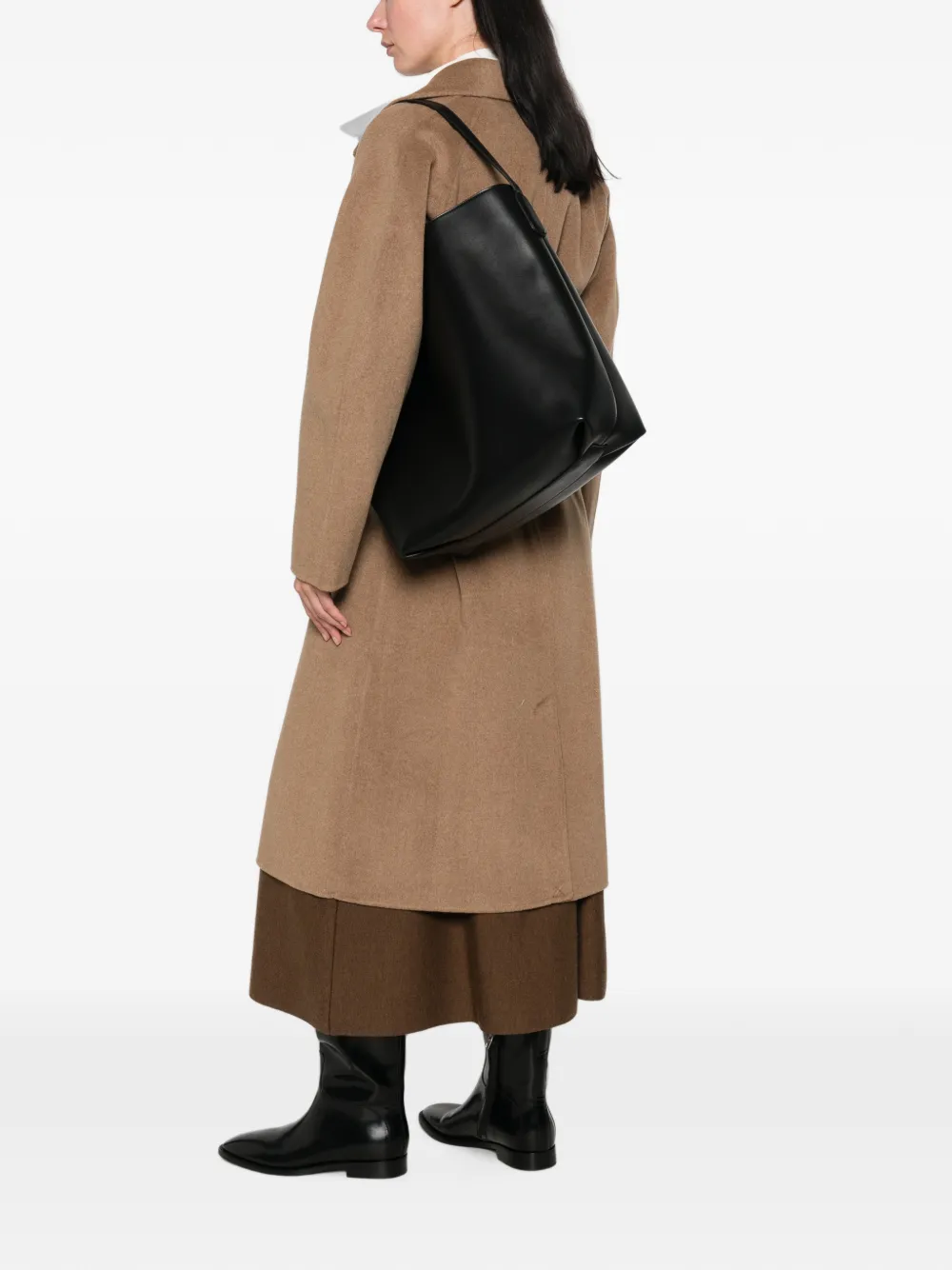 Themoirè Zoe minimalistische schoudertas Zwart