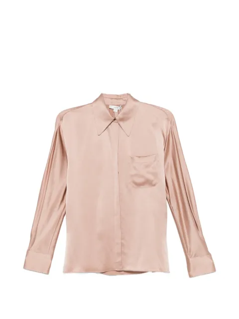 Vince satin-finish pocket-detail shirt