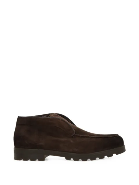 Santoni calf suede slip-on ankle boots