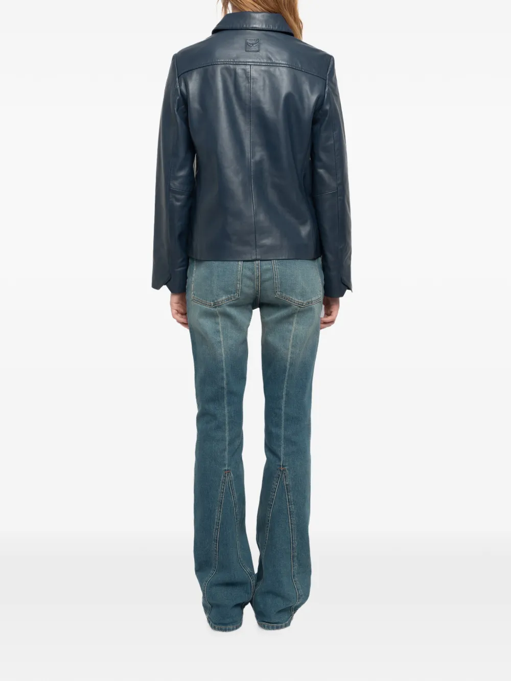 Zadig&Voltaire Liamys leren jack Blauw
