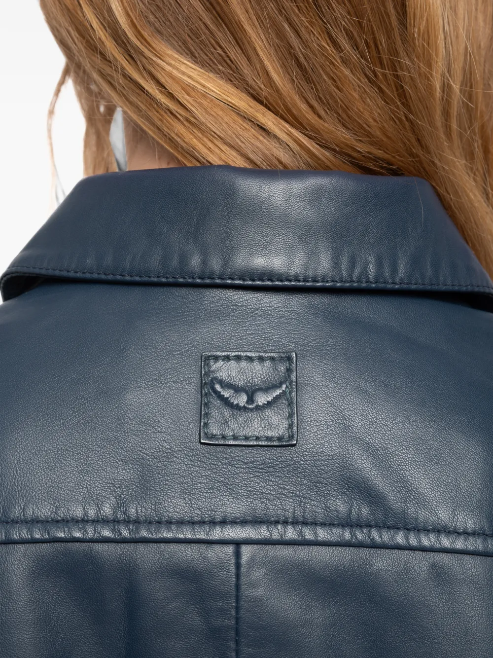 Zadig&Voltaire Liamys leren jack Blauw