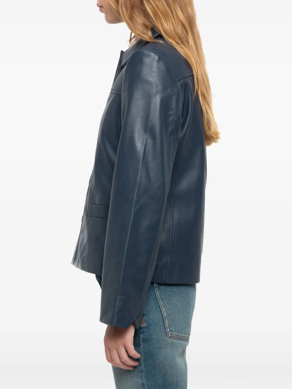 Zadig&Voltaire Liamys leren jack Blauw