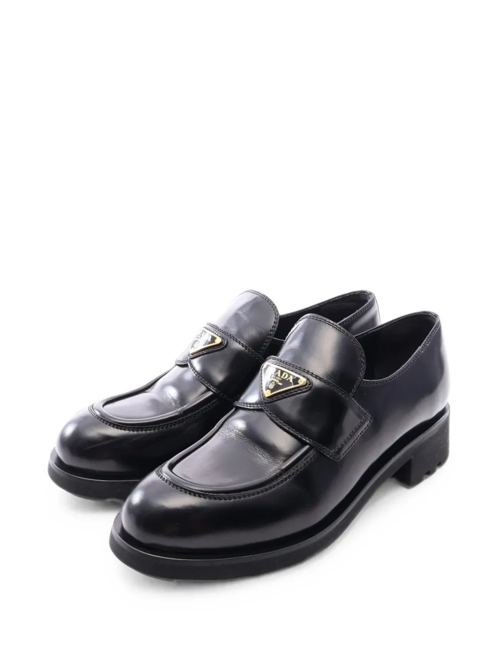 Prada Pre-Owned 2010s logo plate loafers - Nero