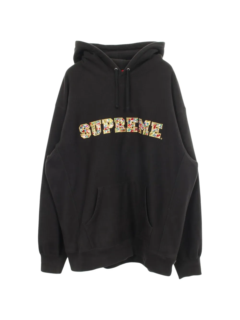 Supreme 2000's 주얼스 로고 프린트 후디 | 블랙 | Image 1