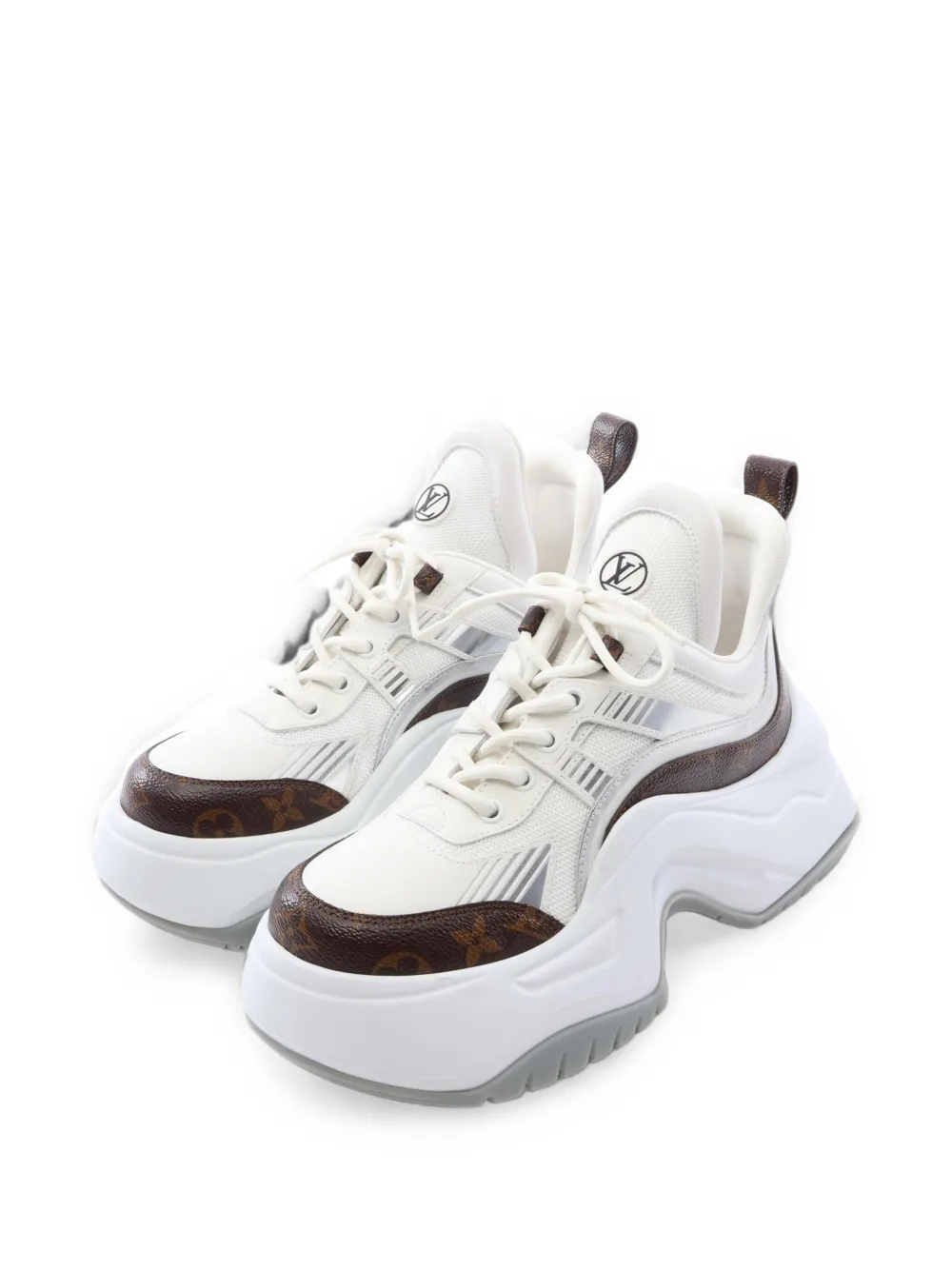 Pre-owned Louis Vuitton 2023 Arclight 2.0 Line Monogram Low-top Sneakers In White