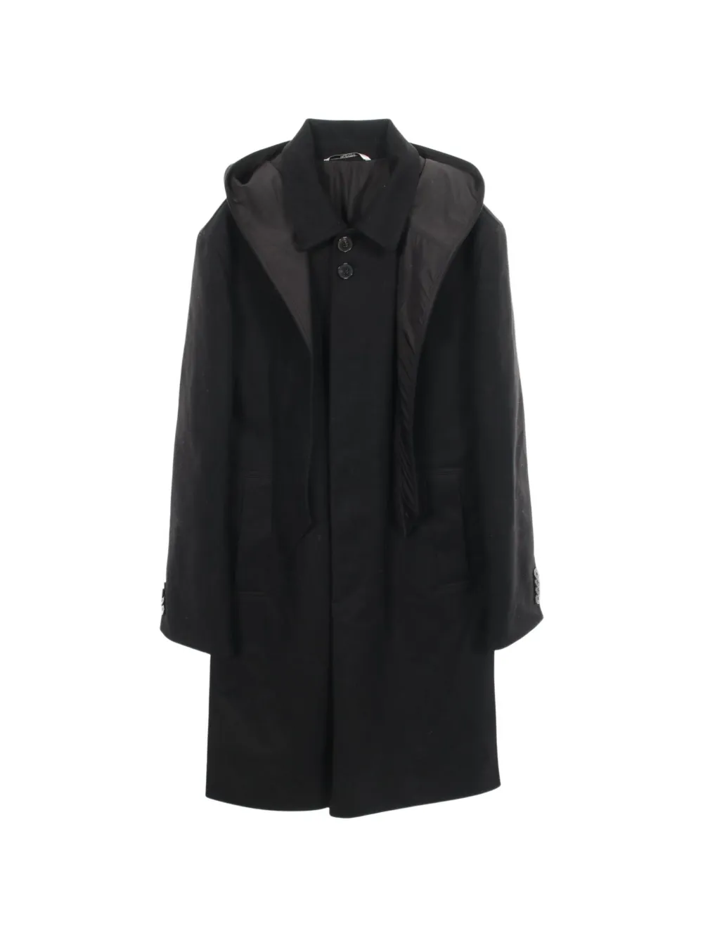 Valentino Garavani Pre-Owned 2010s hooded single-breasted coat - Nero