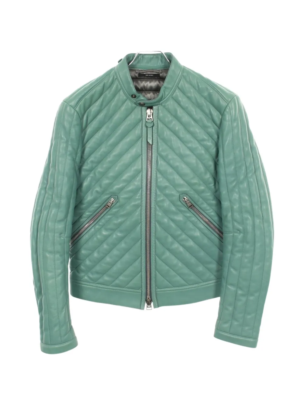 Tom Ford Vintage 2010s gesteppte Lederjacke - Grün