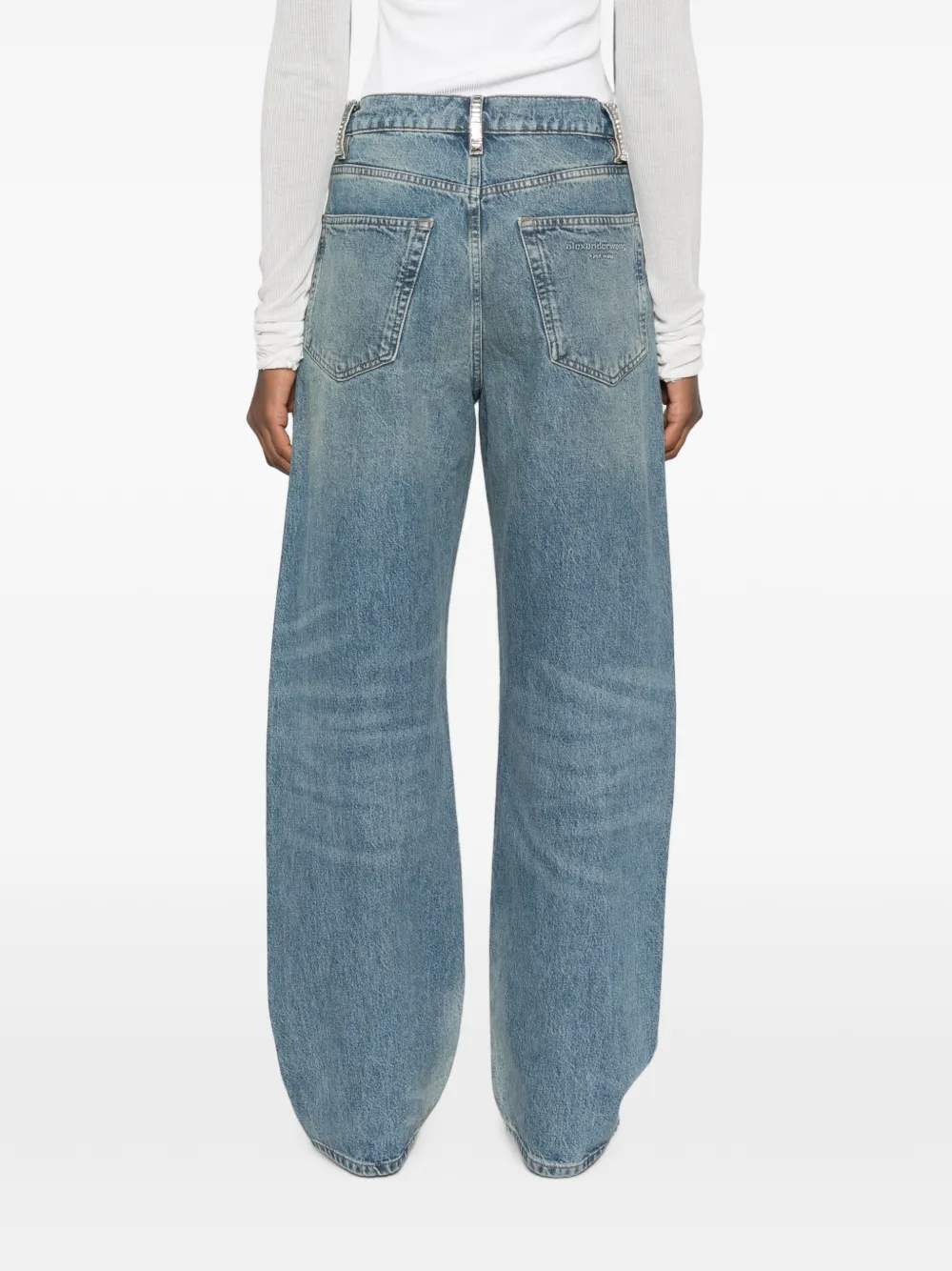 Alexander Wang Jeans verfraaid met kristallen Blauw