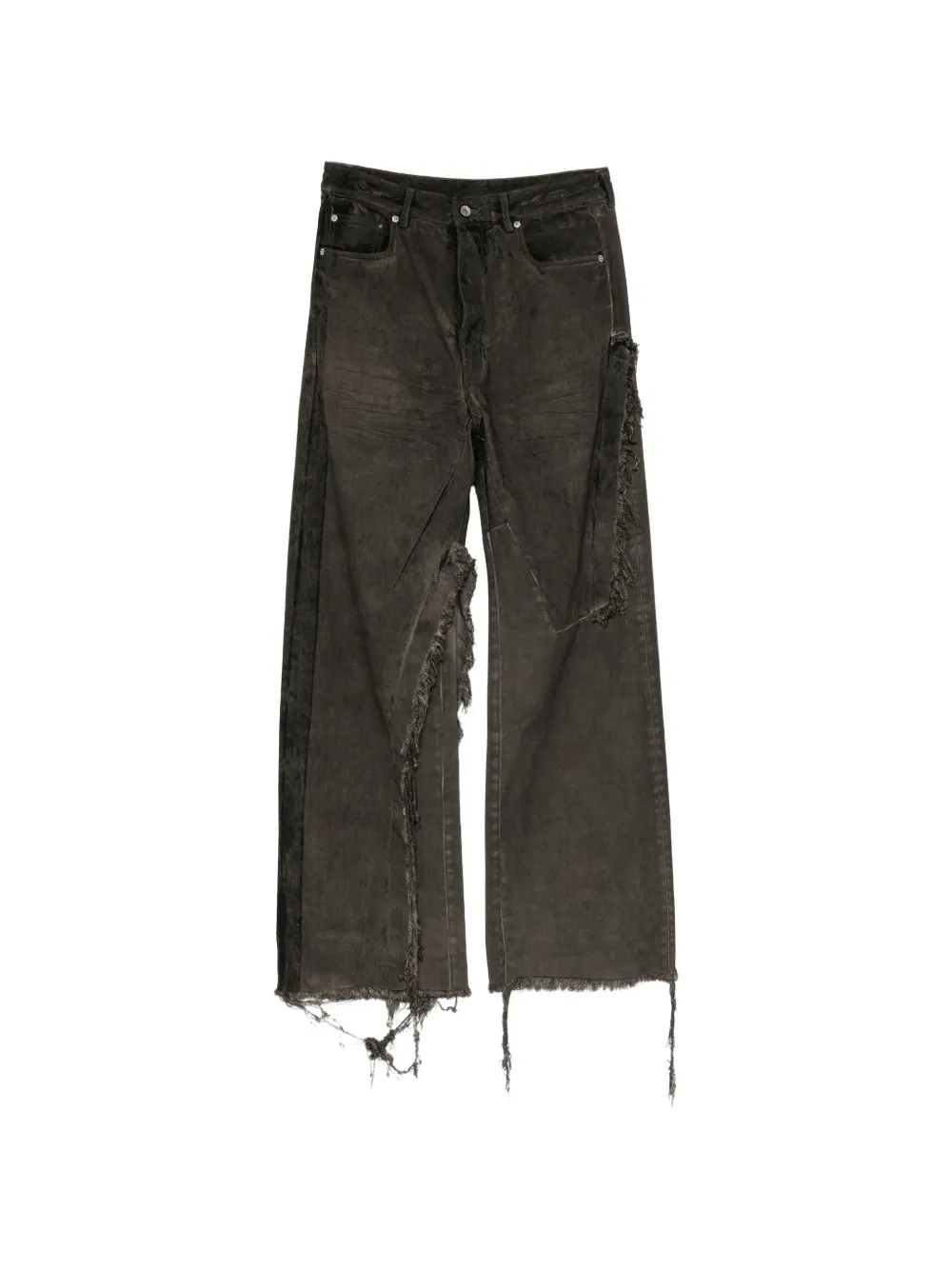Rick Owens DRKSHDW distressed wide-leg jeans - Gris