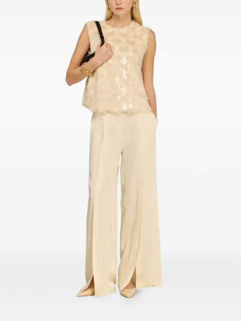 Semicouture sequin-embellished fringed top