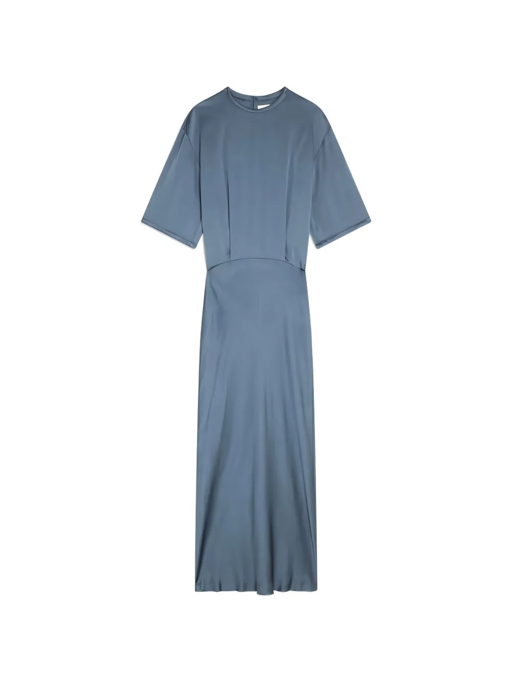 Semicouture satin-finish short-sleeve maxi dress - Blu