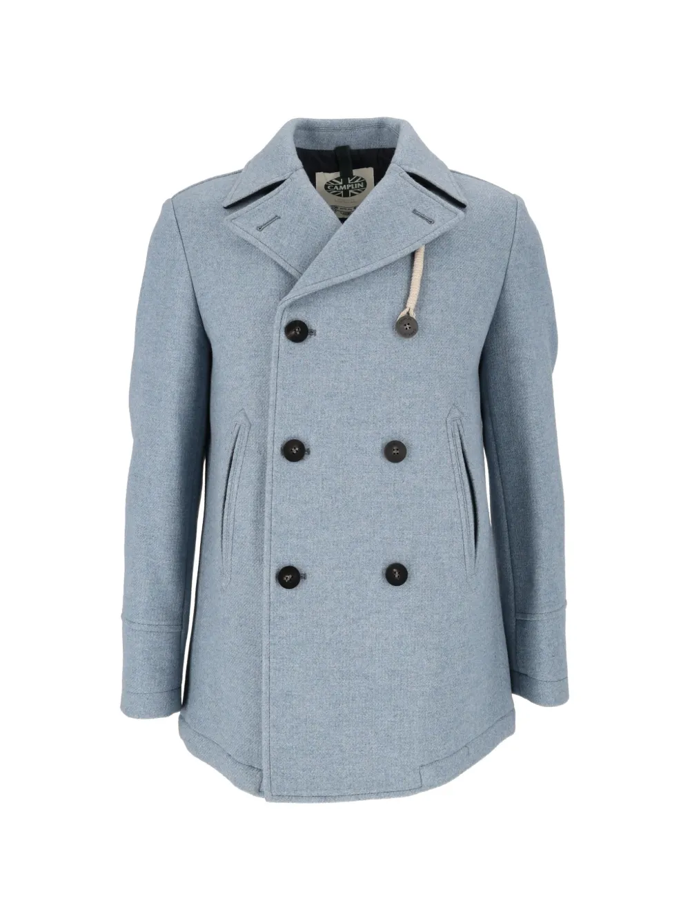 Camplin Island-s Double-breasted Peacoat In Blue