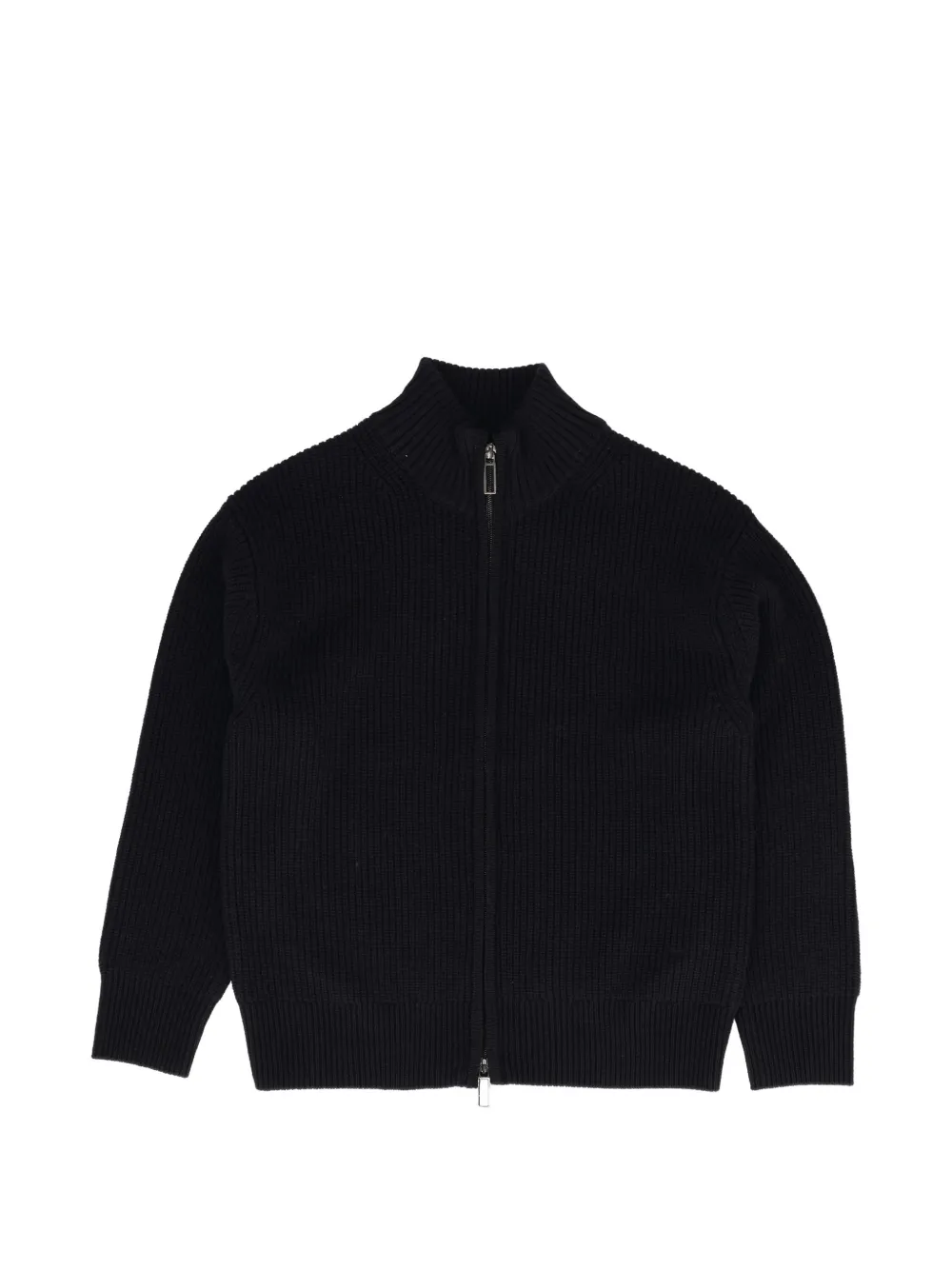 Paolo Pecora Kids ribbed-knit zip-up cardigan Blauw