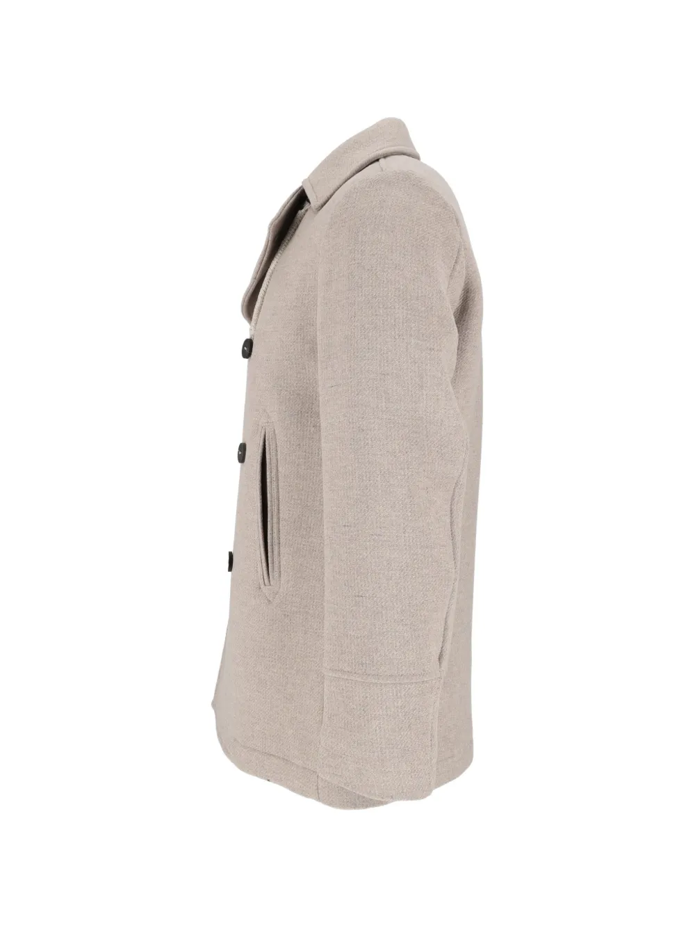 Camplin Island jas met dubbele rij knopen Beige