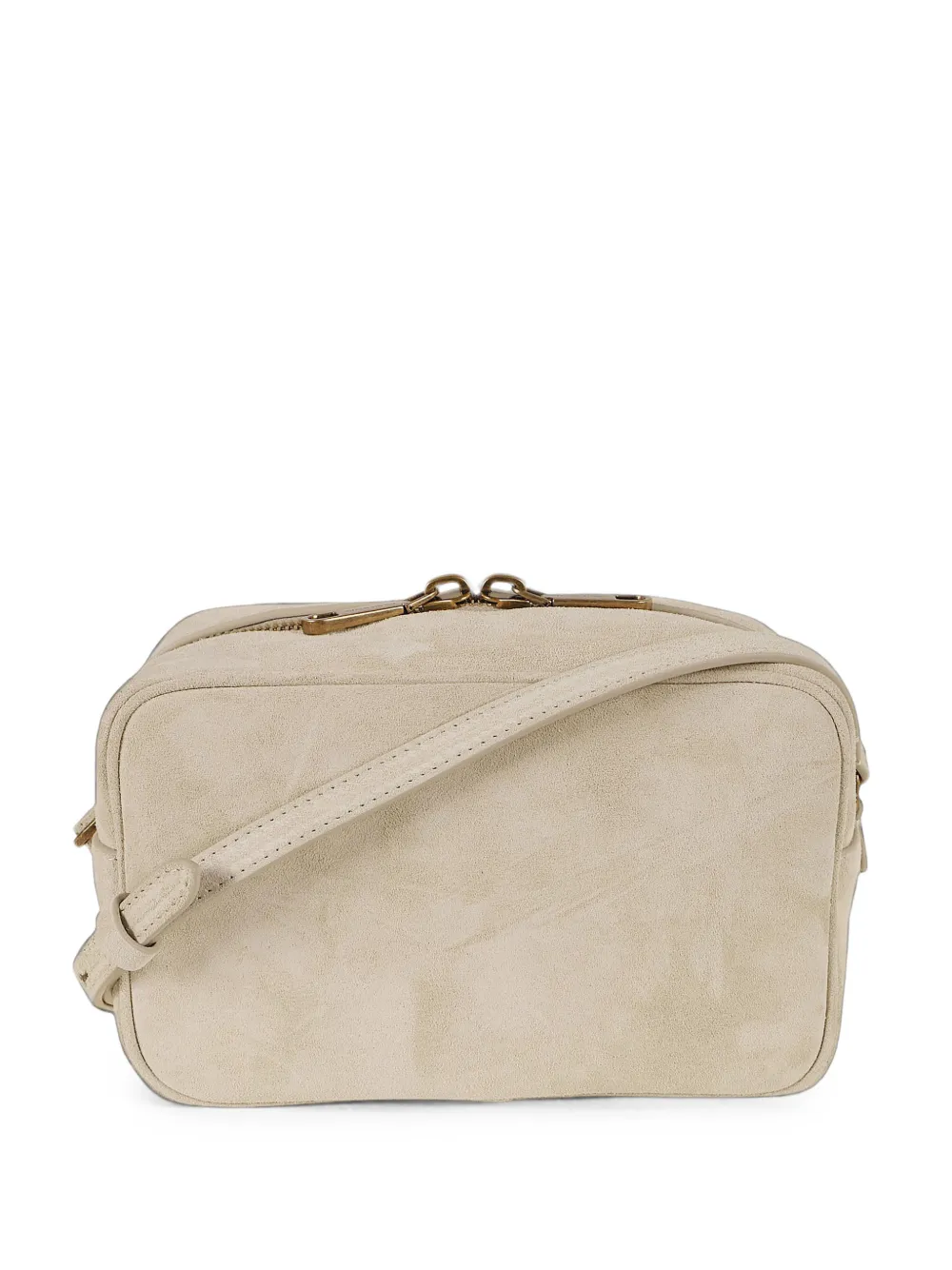 Brunello Cucinelli suede logo-embossed shoulder bag - Toni neutri