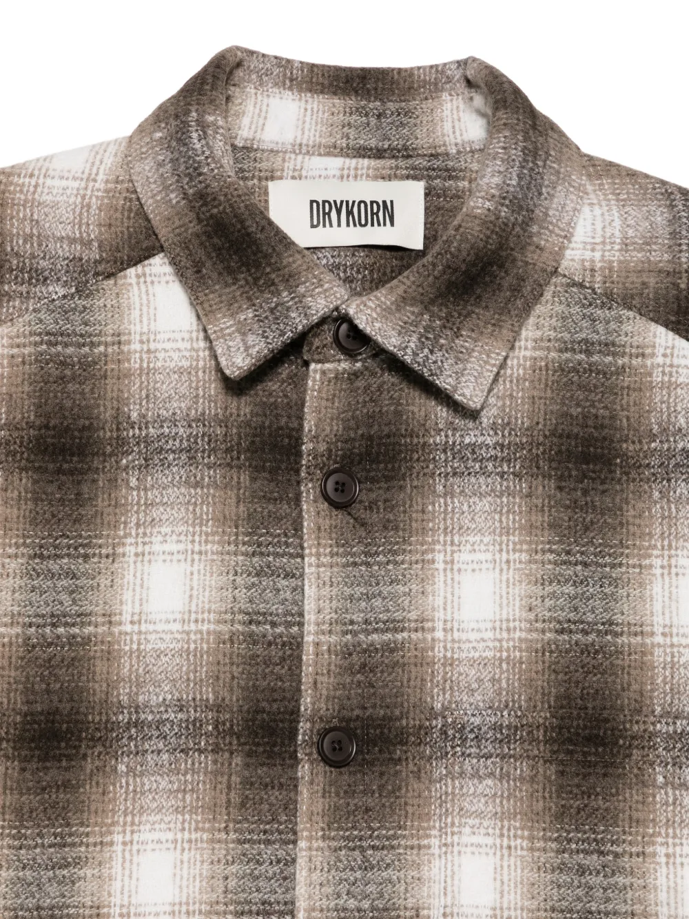 Drykorn Geruit shirtjack Bruin