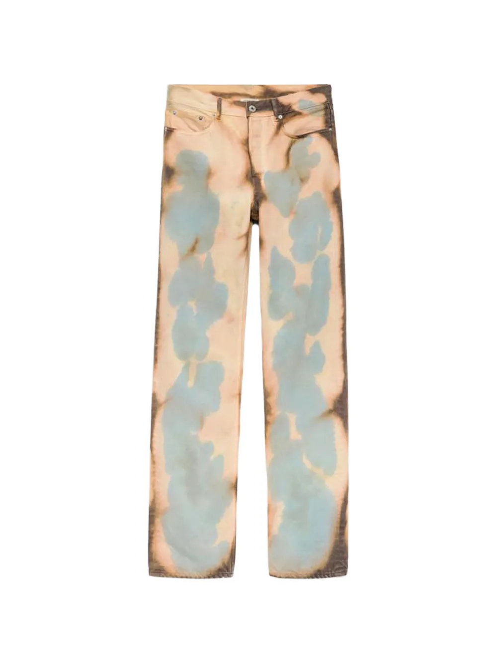 Jw Anderson Bleached Mid-rise Straight-leg Jeans In Orange