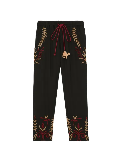 Baziszt Kati embroidered drawstring straight-leg trousers