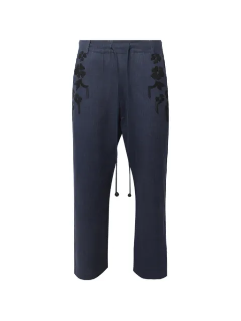 Baziszt Sesame floral-embroidered straight-leg trousers