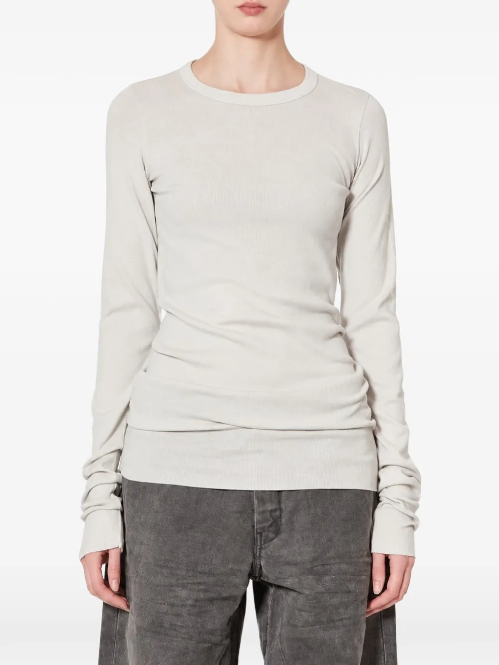 Rick Owens ribbed long-sleeve T-shirt - Nude
