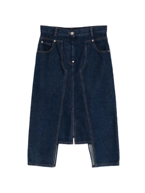 pushBUTTON panel-detail denim skirt