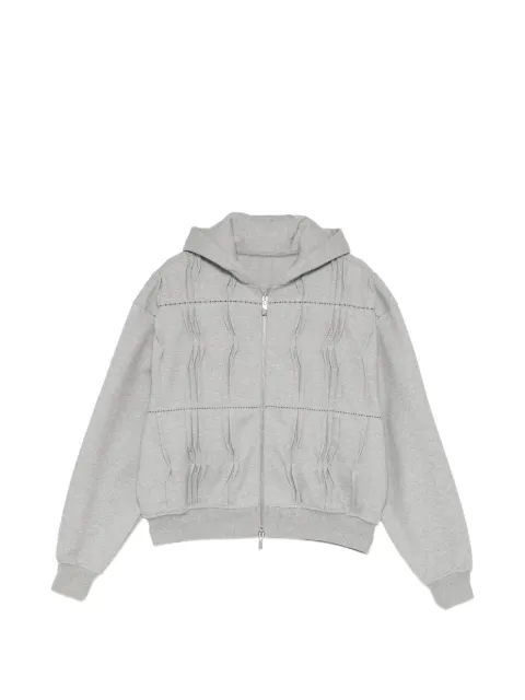 Ader Error hoodie con pliegues y cierre