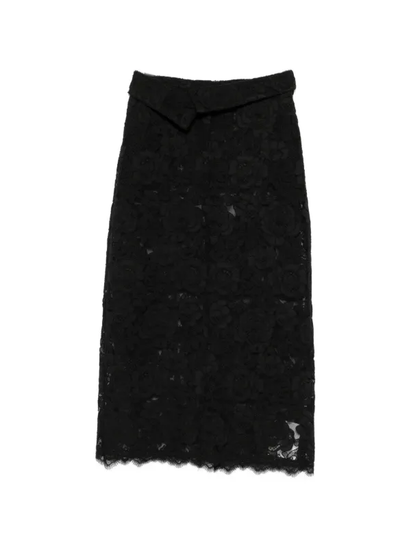 Simone Rocha Lace-embellished Belted Skirt in Black