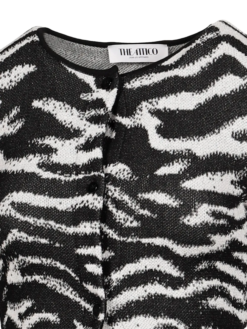 The Attico Vest met knopen en zebra-jacquard Zwart