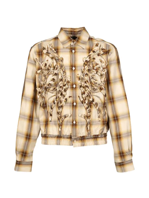 Taakk embroidered check shirt