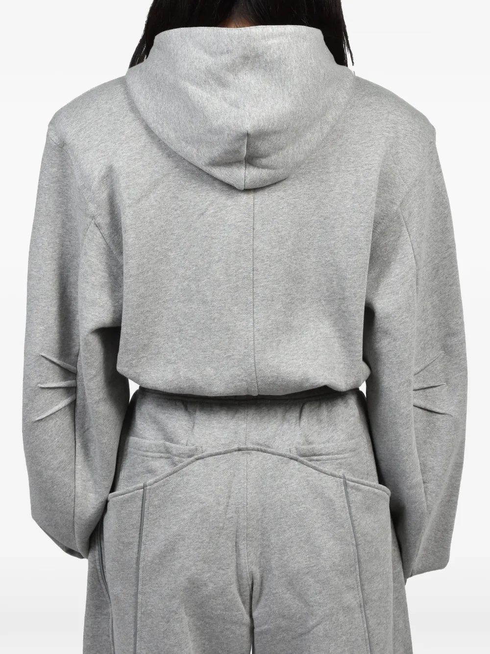 The Attico Hoodie met geborduurd logo en tweewegrits Grijs