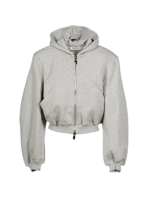 The Attico logo-embroidered two-way zip hoodie