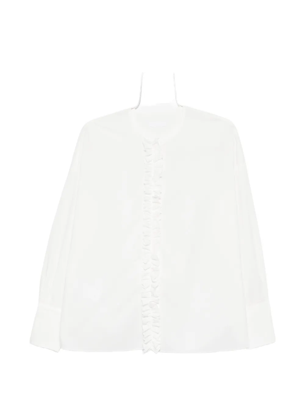 Susanne Bommer Ruffled-trim Long-sleeve Shirt In White