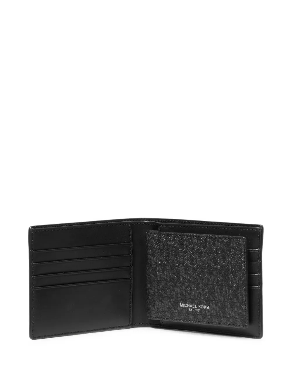 Michael Kors Harrison portemonnee met pasjeshouder en logo Zwart