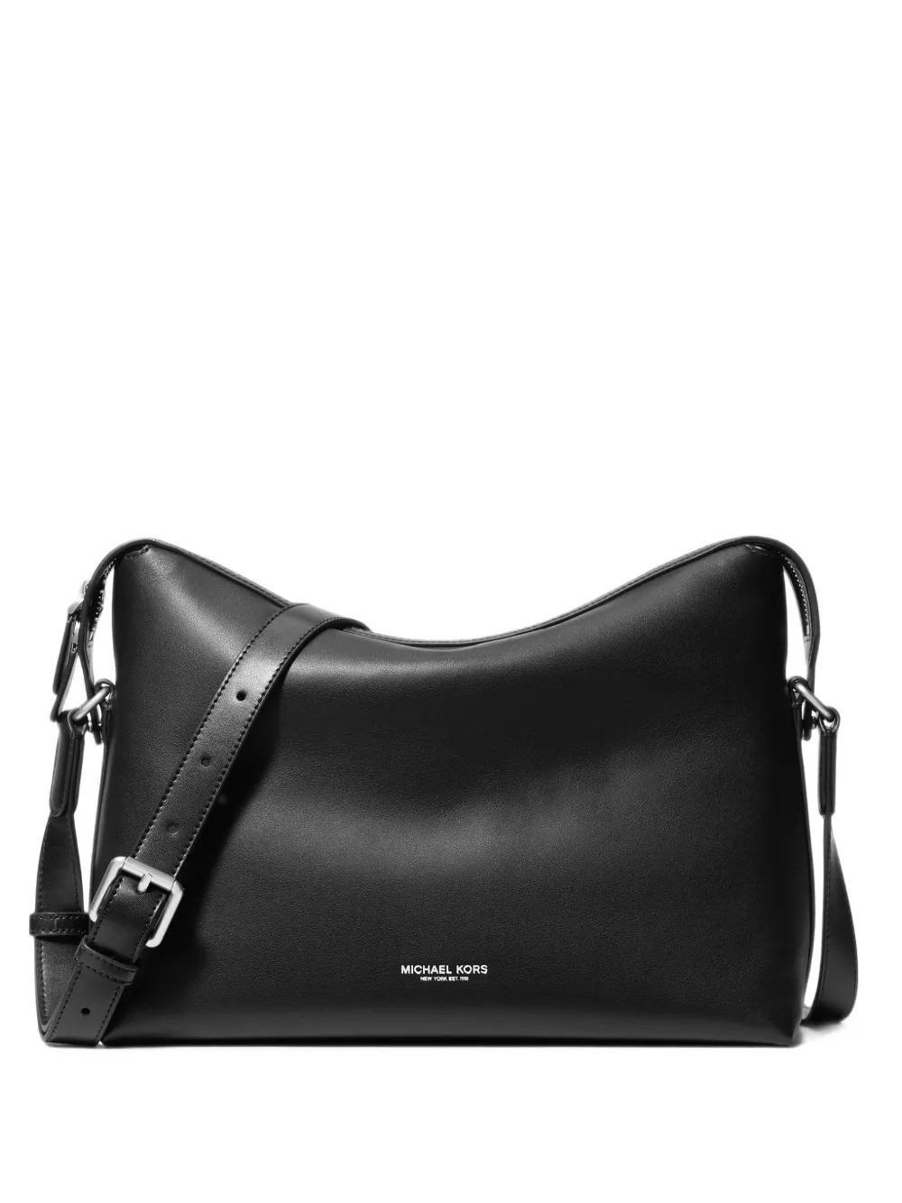 Michael Kors Nicholas medium pebbled leather crossbody messenger bag - Nero