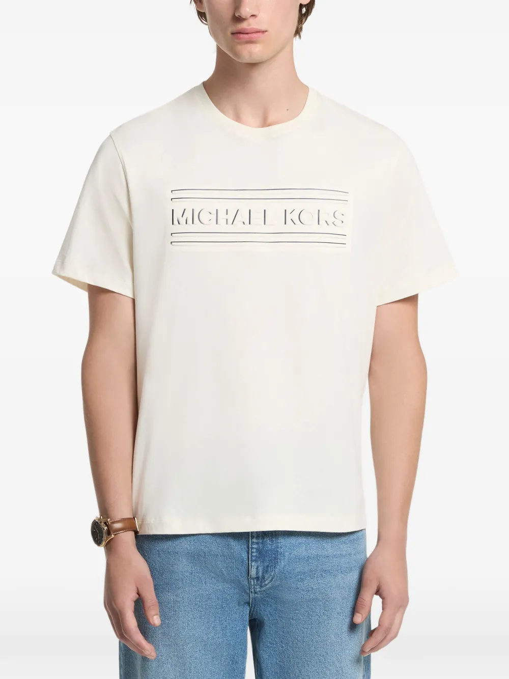 Michael Kors graphic logo cotton jersey T-shirt - Toni neutri
