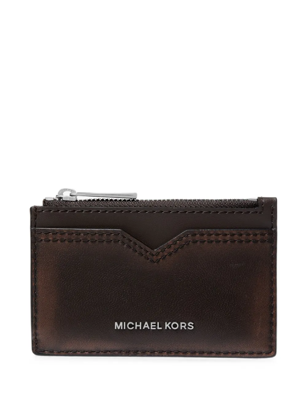 Michael Kors Hudson burnished leather card case