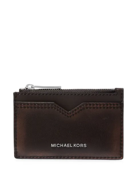 Michael Kors Hudson burnished leather card case