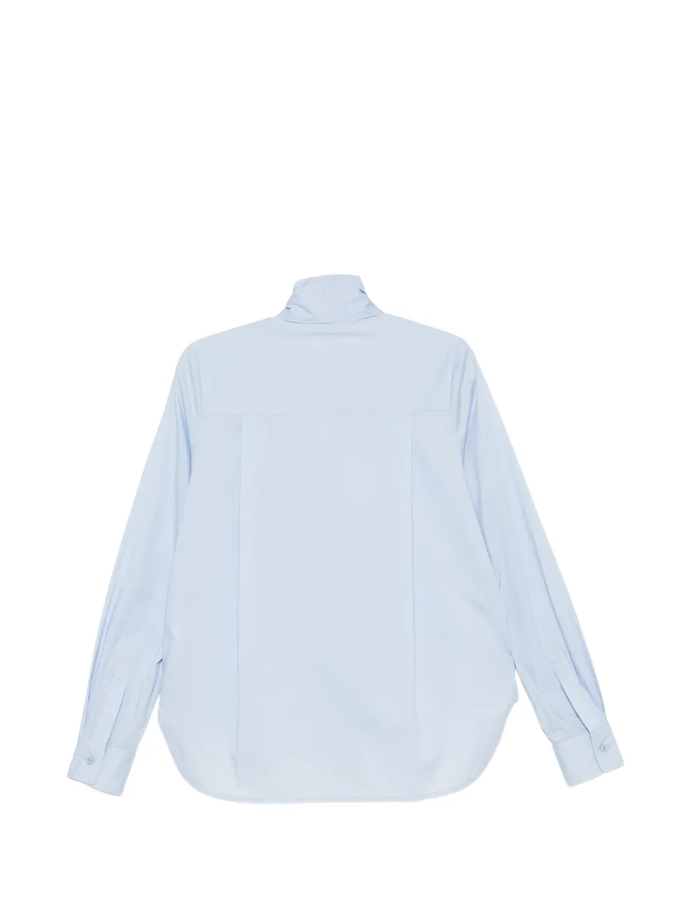 Semicouture Blouse met gewelfde zoom en gestrikte hals Blauw