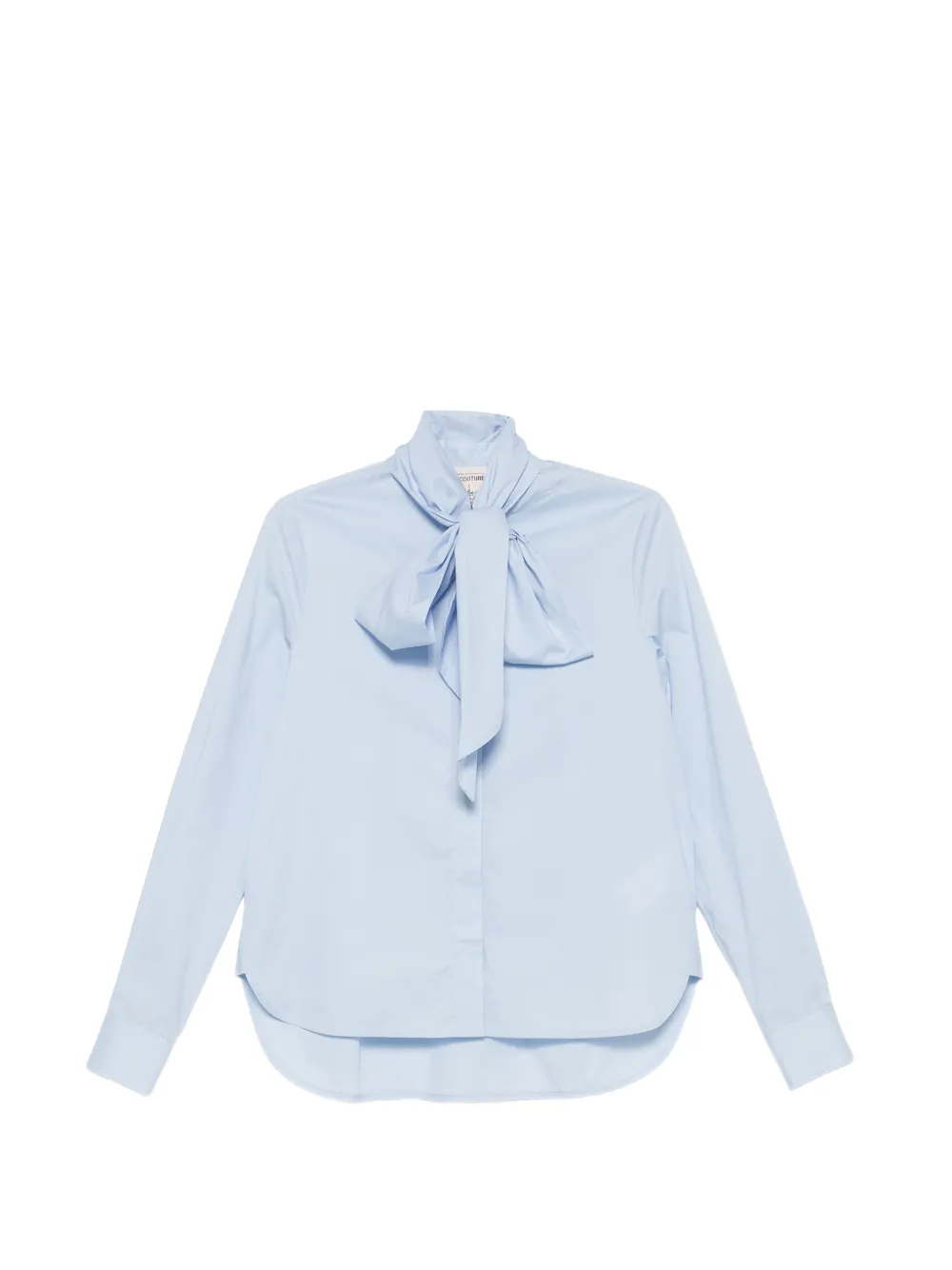 Semicouture tie-neck curved-hem shirt