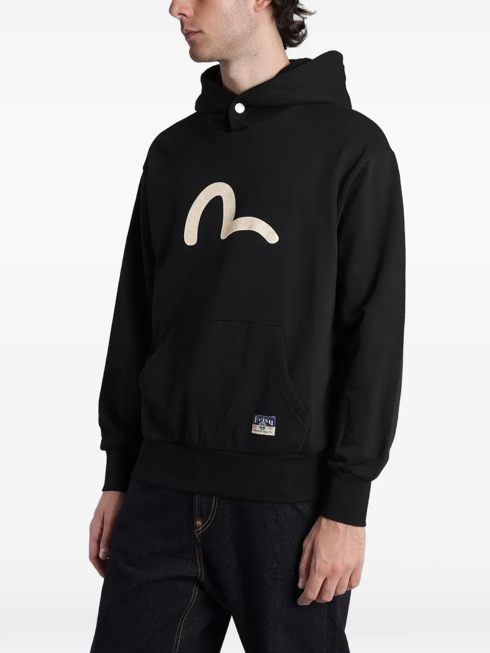 EVISU Hoodie met Seagull-print Zwart