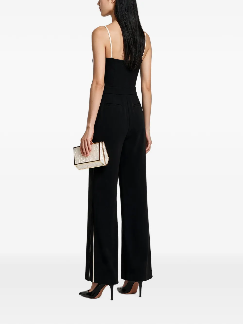 SIMKHAI Mouwloze jumpsuit met contrasterende afwerking Zwart