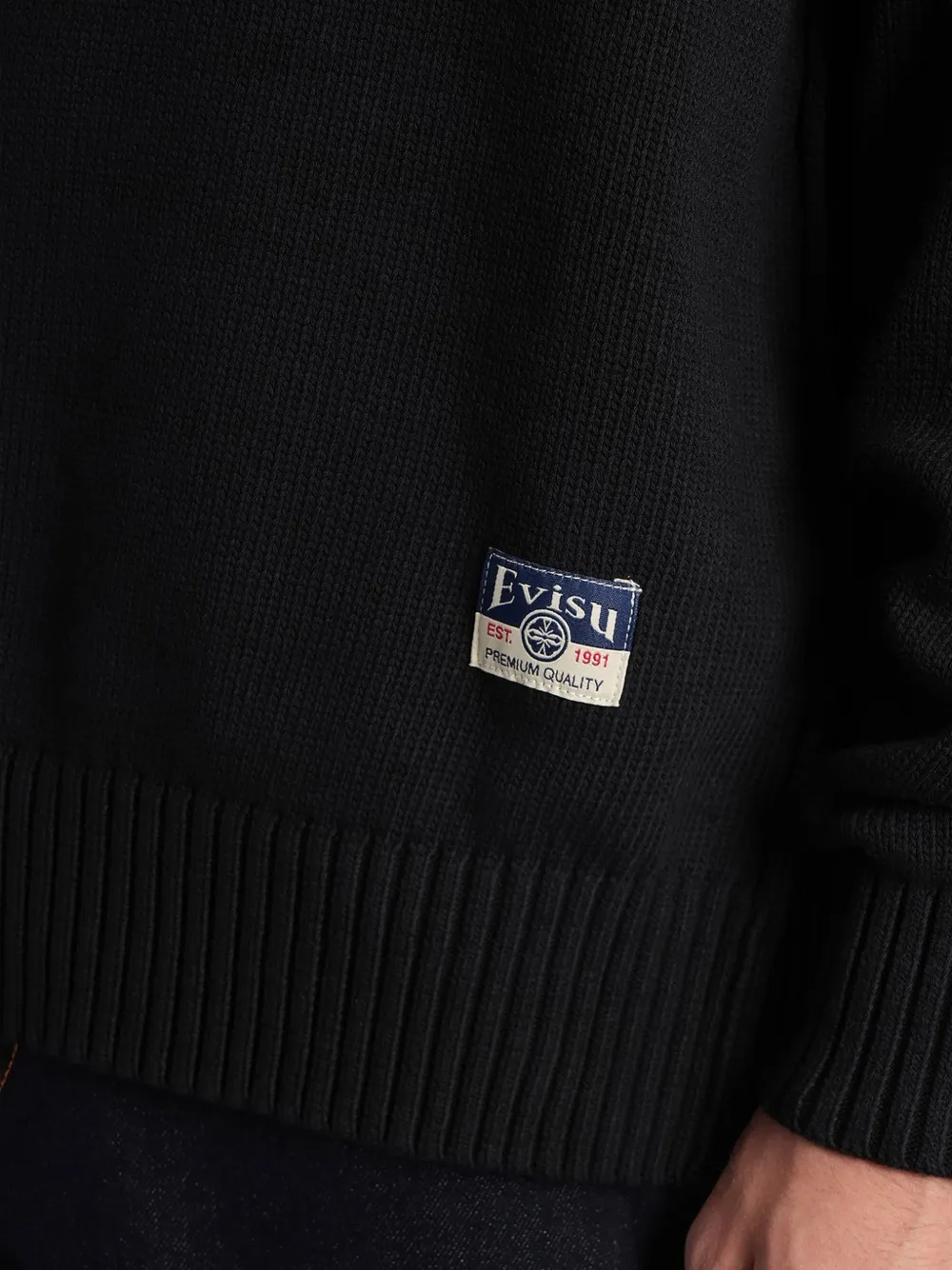 EVISU Seagull-intarsia sweater Zwart