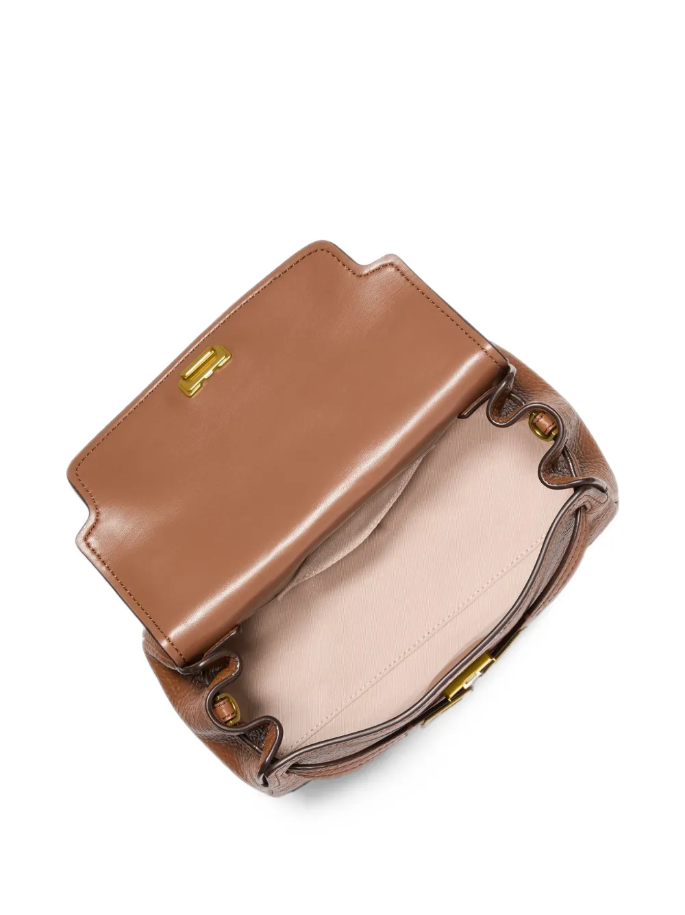 Michael Kors Extra kleine Hamilton Moderne leren crossbodytas met textuur Bruin