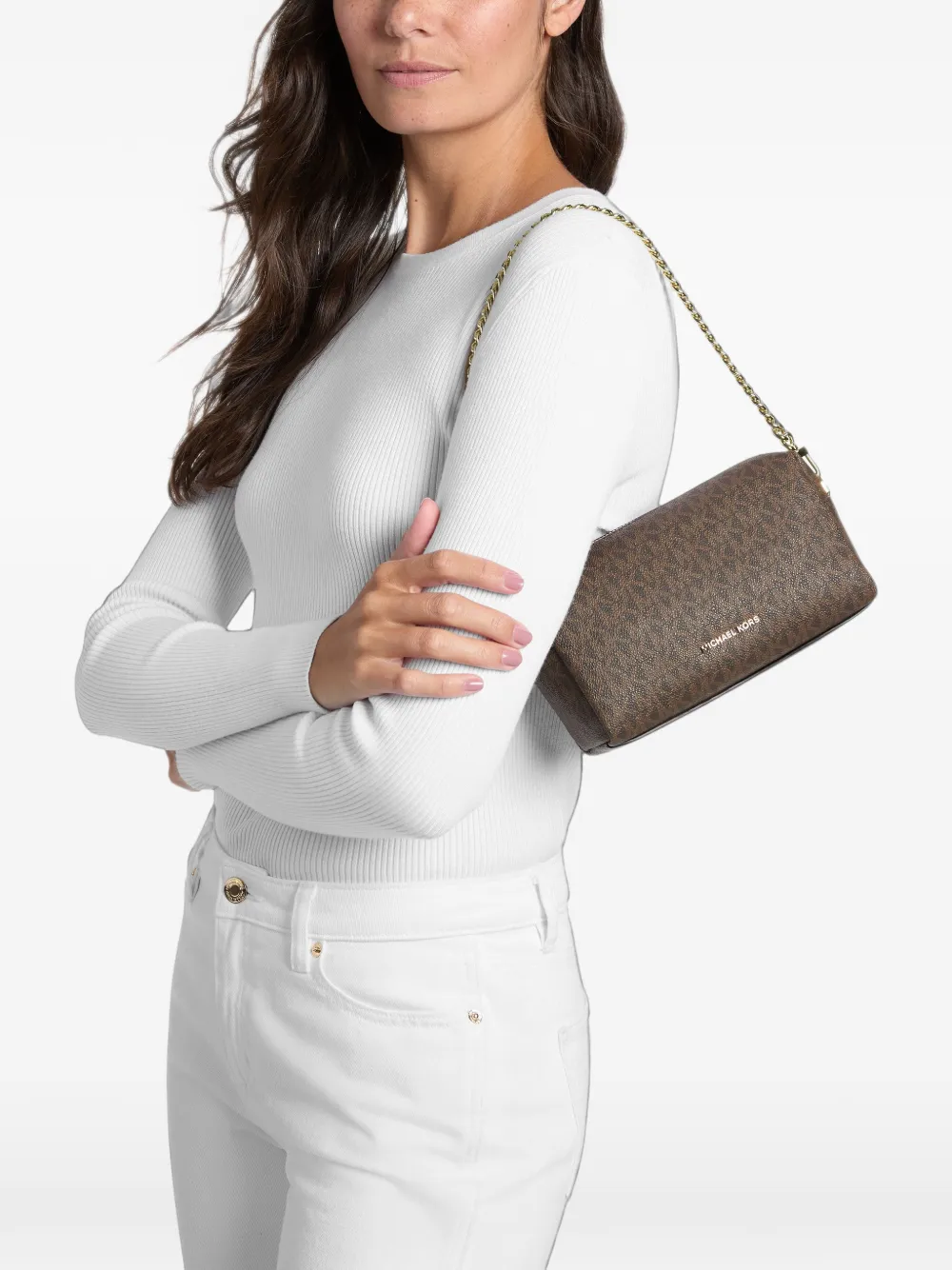 Michael Kors Kleine Bryant crossbodytas met logo Bruin