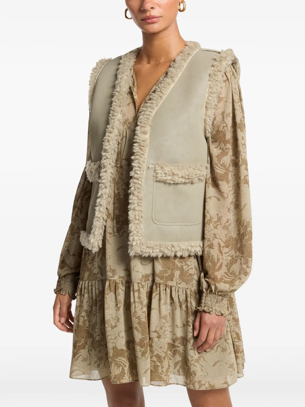 Michael Kors faux-shearling vest - Toni neutri