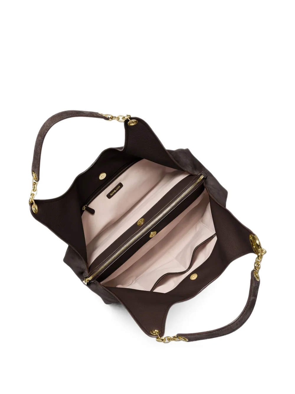 Michael Kors Grote Ellie suède schoudertas Bruin