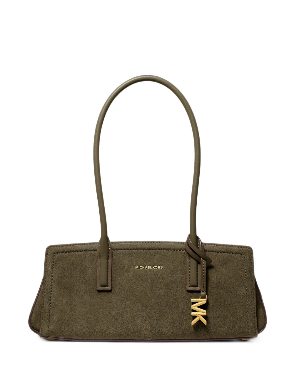 Michael Kors Laila Small Suede Shoulder Bag In Green
